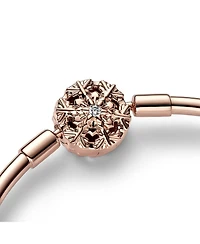 Pandora Rose Gold Plated Snowflake Clasp Bangle Bracelet