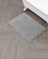 Laura Ashley Heathered Crochet Border Cotton Bath Rug