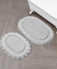 Laura Ashley Crochet Cotton Bath Rug Set