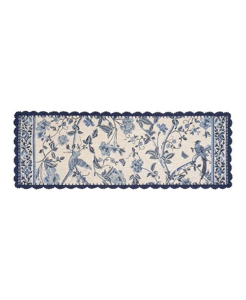 Laura Ashley Crochet Border Cotton Runner Rug
