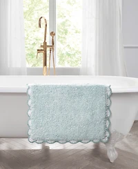 Laura Ashley Heathered Crochet Border Cotton Bath Rug