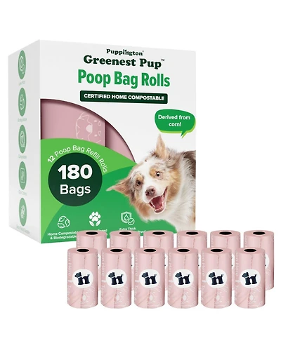 Compo Dog Poop Bags, 180 Bags, Blush Pink