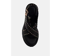Nambo Stud Embellished Block Heel Women