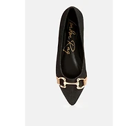 Cressida Denim Horsebit Detail Ballet Flats Women