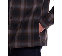 Weatherproof Vintage Men's Sherpa Lined Flannel Hooded Shirt Jacket
