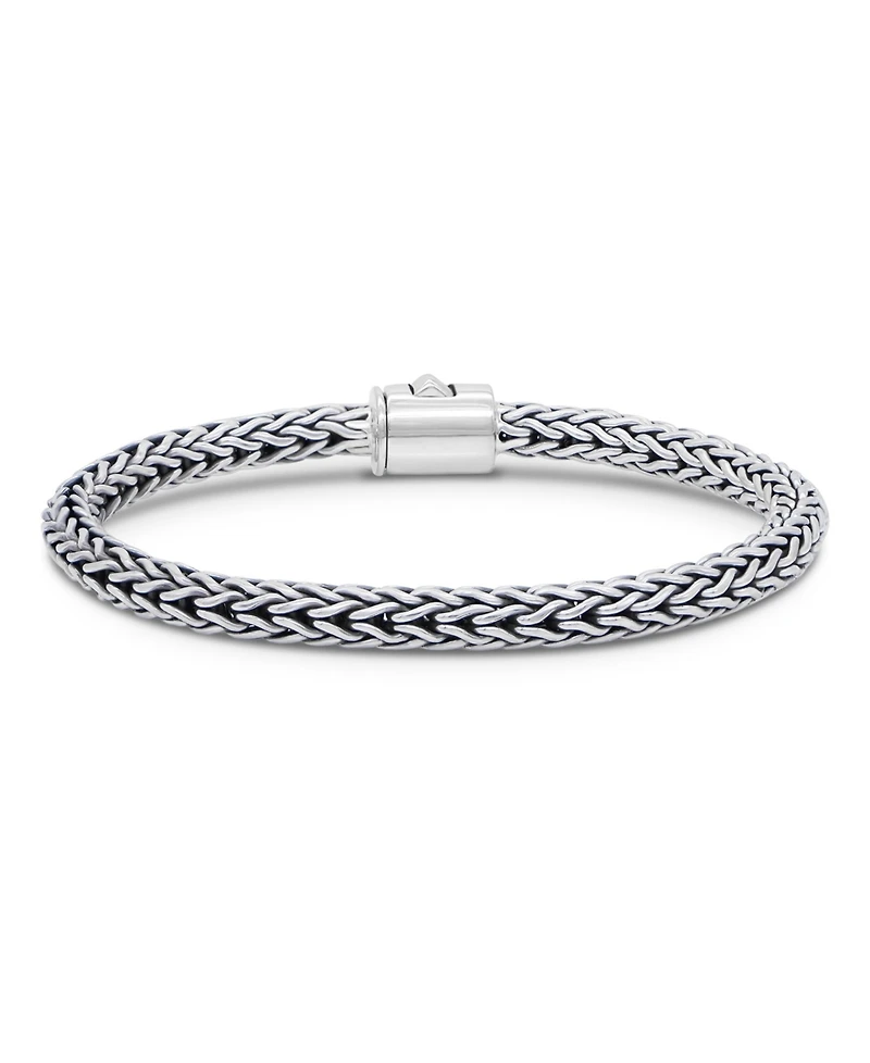 Devata Dragon Bone Round 5mm Chain Bracelet in Sterling Silver
