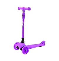 Lightweight and Adjustable Mini Kickboard Scooter with Led Light Wheel for Kids (Purple)