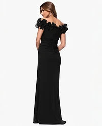 Xscape Women's Ruffled-Off-The-Shoulder Crepe Gown