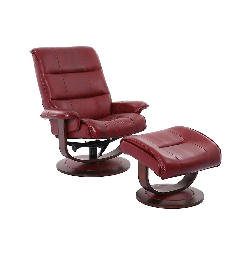 Parker Living Knight - Rouge Manual Reclining Swivel Chair and Ottoman