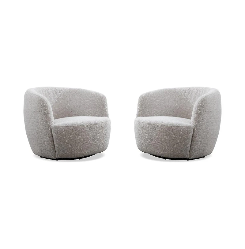 Parker Living Carina - Bloke Cotton Swivel Barrel Chair Two Pack