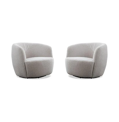 Parker Living Carina - Bloke Cotton Swivel Barrel Chair Two Pack