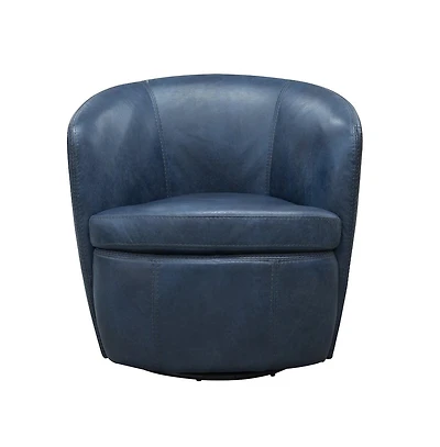 Parker Living Vintage Navy 100% Italian Leather Swivel Club Chair