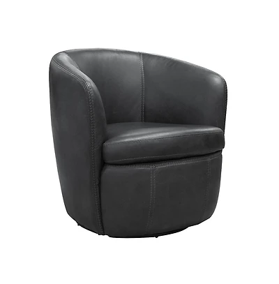 Parker Living Vintage Slate 100% Italian Leather Swivel Club Chair Two Pack