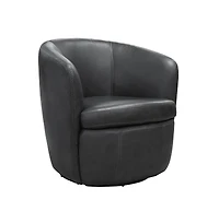 Parker Living Vintage Slate 100% Italian Leather Swivel Club Chair Two Pack