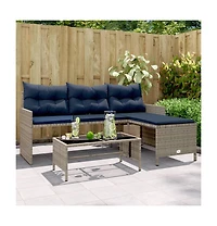 Garden Sofa Gray and Navy Blue