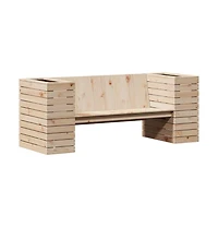 Planter Bench Natural Pine Solid Pine Wood 66.9x23.6x25.6 in
