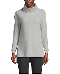 Lands' End Women's Petite Long Sleeve Waffle Cowl Neck Tunic