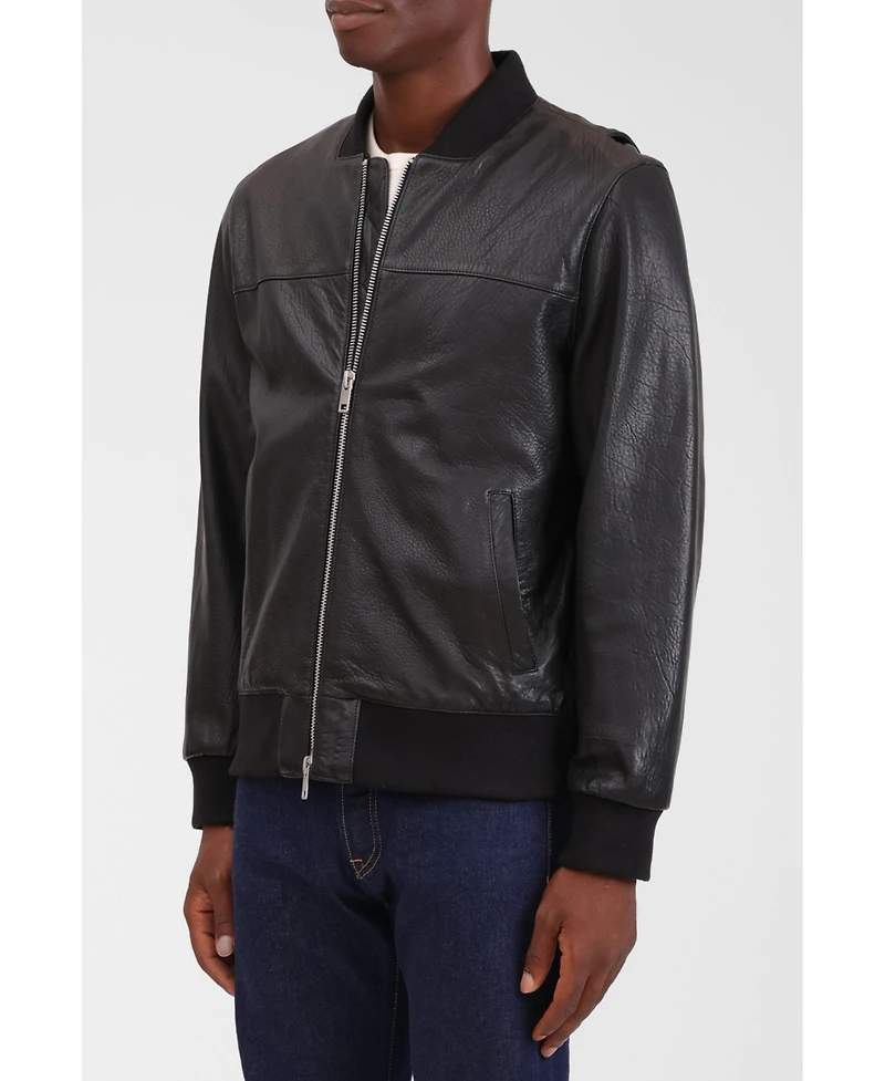 Bagatelle Homme Men's Genuine Leather Bomber Jacket