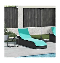 Folding Sun Lounger Black Pe rattan, powder-coated steel Standard