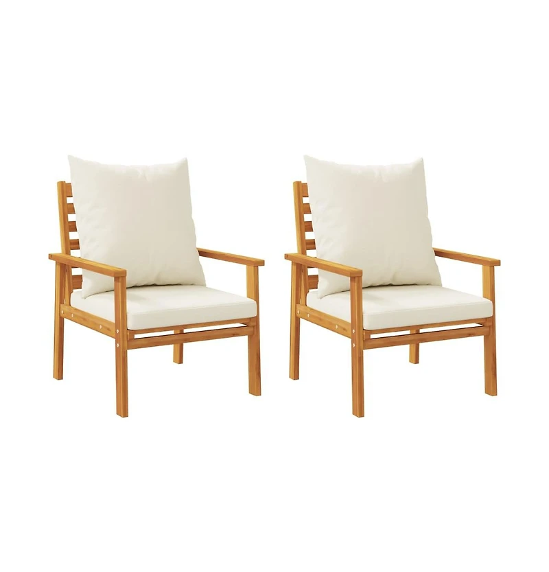 Sofa Chair Cream White Solid Acacia wood, 100% polyester Medium