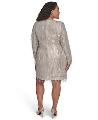 Eliza J Plus Long Sleeve Sequin Cocktail Dress