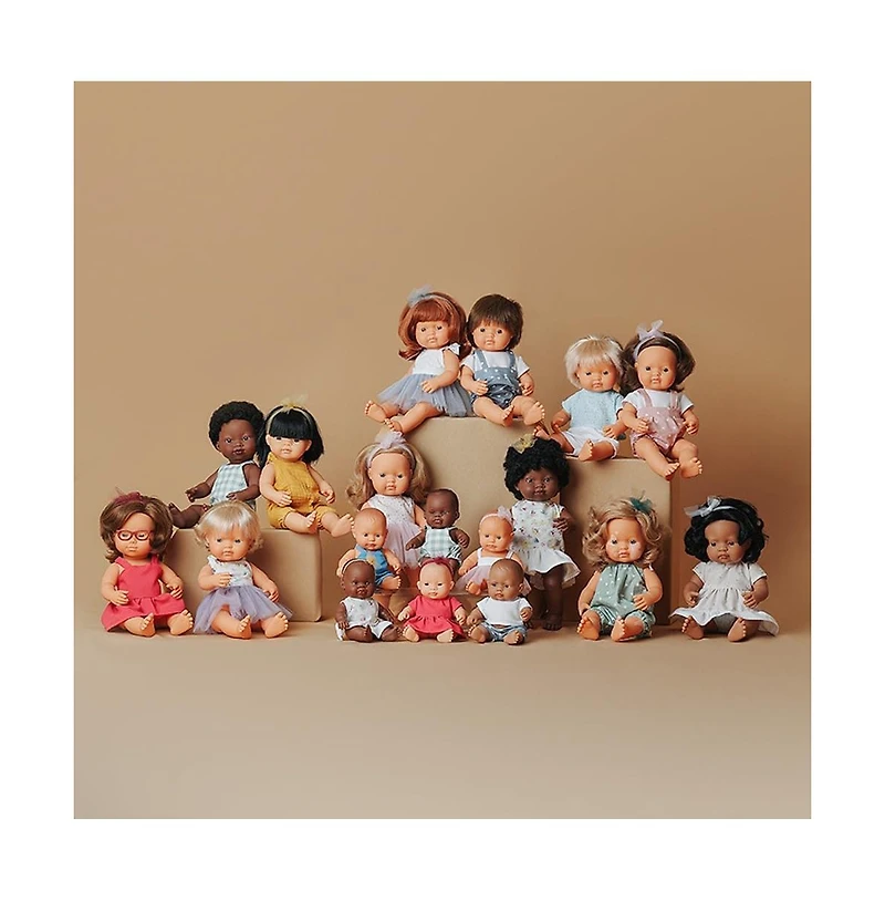 Miniland My Friends and Me Collection Baby Girl Doll with Brown Hair