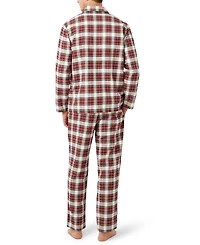 Lacoste Men's 2-Piece Flannel Crewneck Top and Pajama Set