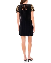 CeCe Women's Puffy Scoop Neck Short Sleeve Dress