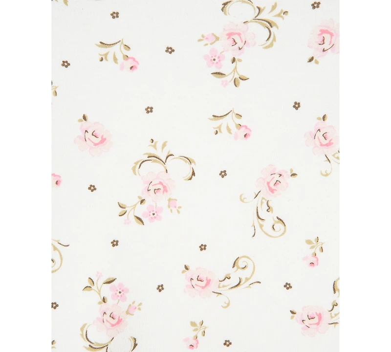 Little Me Baby Girls Vintage Rose Print Gown and Beanie, 2 Piece Set