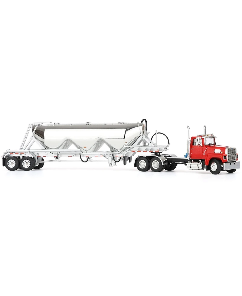First Gear 1/64 Heil Red Ford Ltl 9000 Day Cab with Heil Pneumatic Tank Trailer Dcp