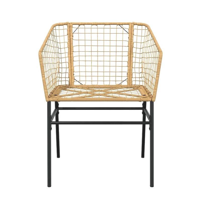 Garden Chair Brown Pe rattan, powder-coated steel Standard