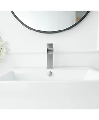 Waterfall Single Hole Single-Handle Low-Arc Bathroom Sink Faucet With Pop-up Drain Assembly In Brushed Nickel