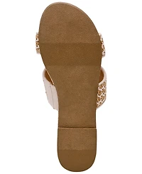 Dv Dolce Vita Women's Geeya Raffia Criss Cross Strap Flat Slide Sandals
