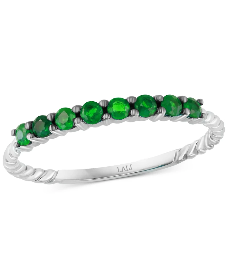 Lali Jewels Emerald Ring (0.29 ct. t.w.) in 14K White Gold