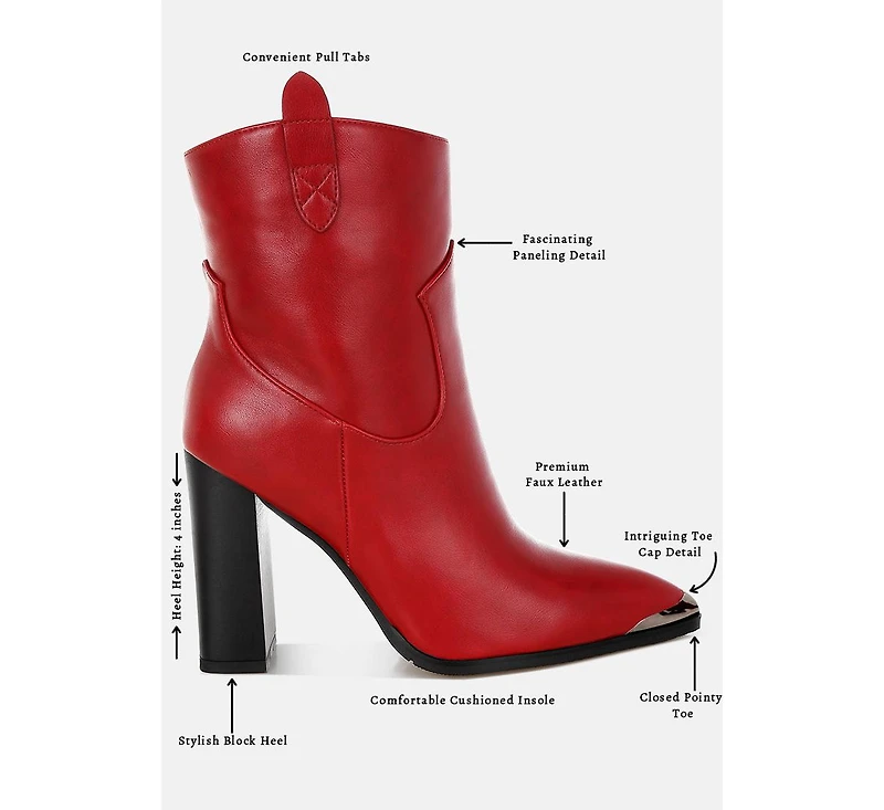 London Rag Hatter Pointed Toe Faux Leather Boots Women
