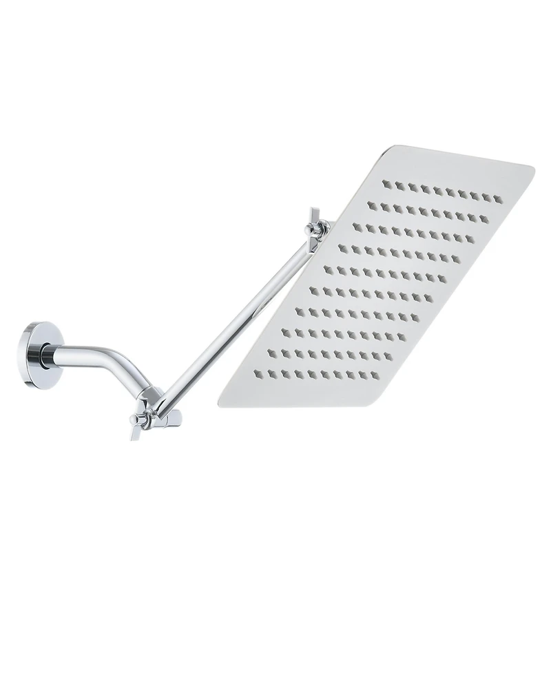 Rainsken Chrome 10" Square Rainfall & High Pressure Stainless Steel Bath Shower Head