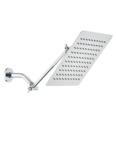 Rainsken Chrome 10" Square Rainfall & High Pressure Stainless Steel Bath Shower Head