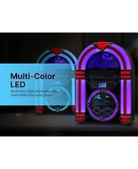 Victor Wilshire Desktop Bluetooth Led Jukebox Speaker with Fm Radio
