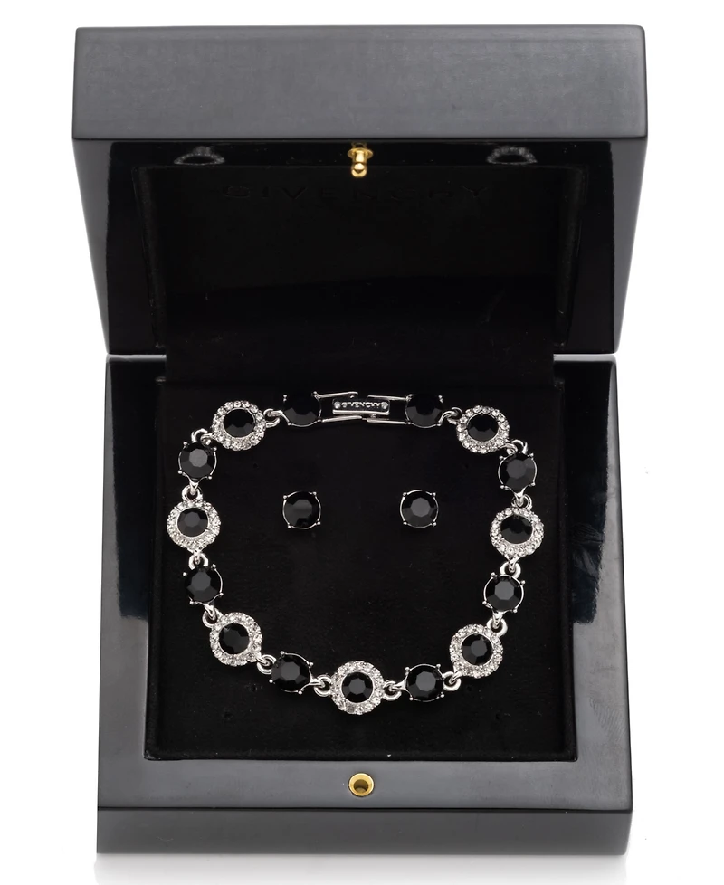 Givenchy Crystal Stone Bracelet and Stud Earrings Set