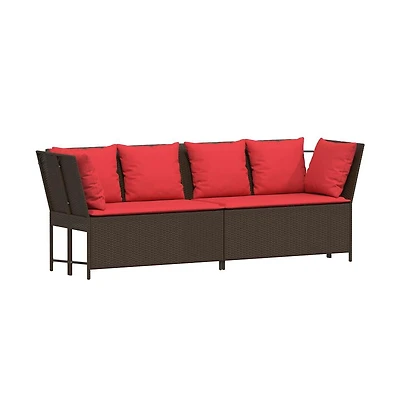Patio Sofa Brown and Red