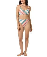 O'Neill Juniors' Equator Stripe Max High Rise Swimsuit Bottoms