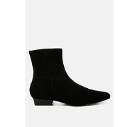 Rag & Co Hakra Flared Heel Suede Boots Women