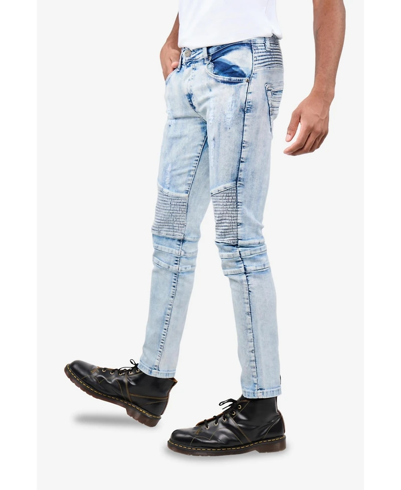 Xray Men's Skinny Fit Stretch Moto Jeans