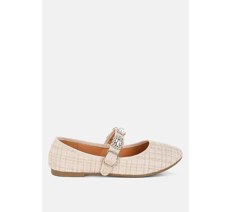 Noyama Charms Embellished Tweed Mary Janes Women