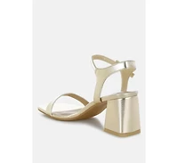 Kazara Faux Leather Block Heels Women