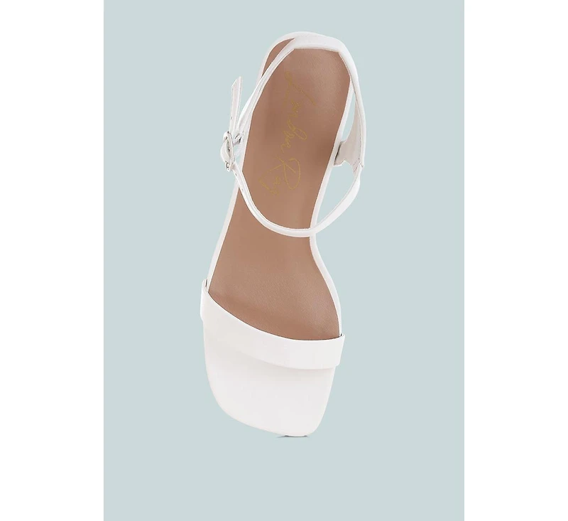 Kazara Faux Leather Block Heels Women