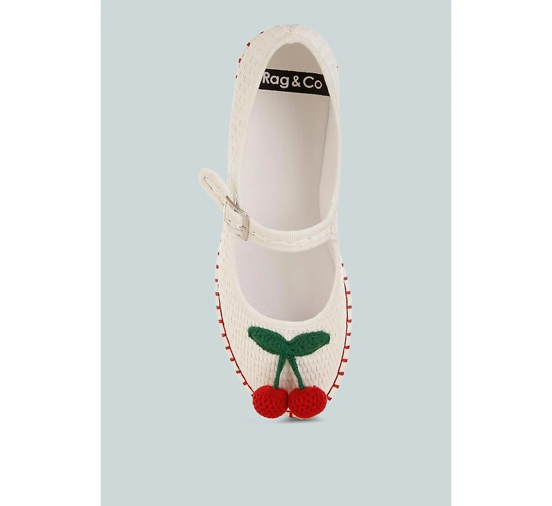 Rag & Co Brunch Date Cherry Accent Mary Jane Flats Women