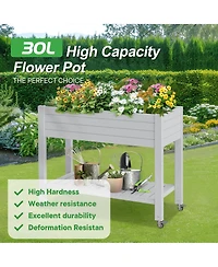 Chic Crate Elevated Resin Garden Bed with Auto-Drain