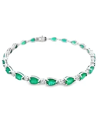 Macy's Pear Sapphire (10.50 ct. t.w.) and White Bracelet (0.04 Sterling Silver