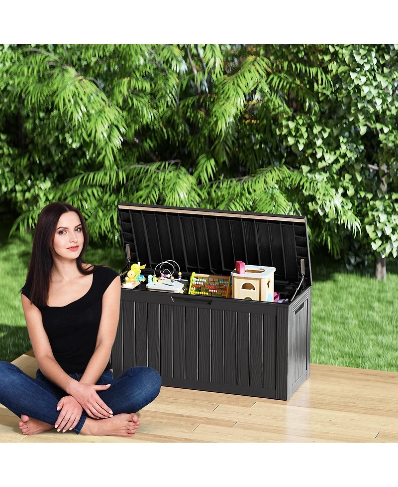 Chic Crate - 46.3'' W 80 Gallons Water Resistant Resin Lockable Deck Box in Black